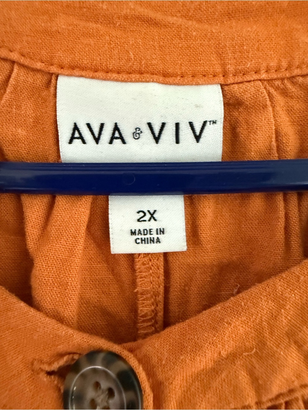 Ava & Viv Rust Orange Button-Front Maxi Dress - Picture 6 of 6